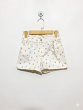Okaïdi Girls Off-White Floral Paperbag Waist Cotton Shorts - Size Estimated Age 12 Years AB1