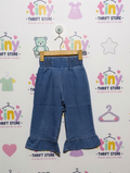 &DENIM Girls Blue Ruffle-Hem Wide Leg Cropped Jeans - Size 4-5Y Estimated Age 5 Years AB2
