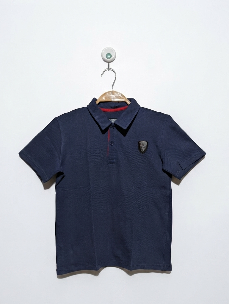 Ferrari Boys Navy Blue Official Product Polo Shirt - Size Estimated Age 10 Years AB2