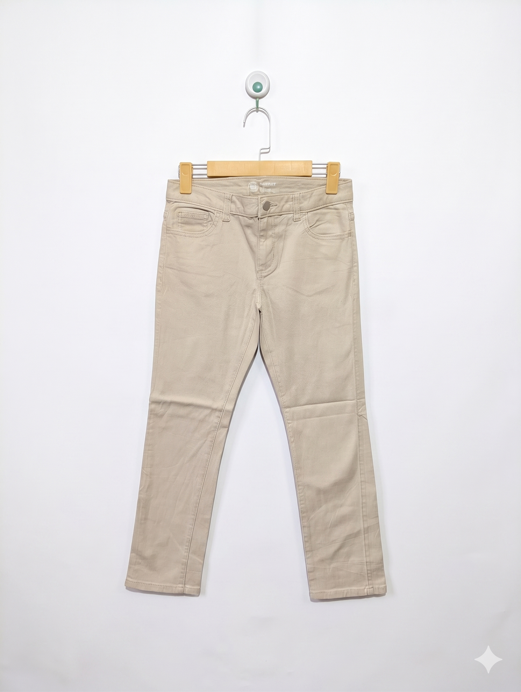 Wonder Nation Boys Beige Khaki "Straight Fit" Twill Pants - Size 14 Estimated 14  Years AB1