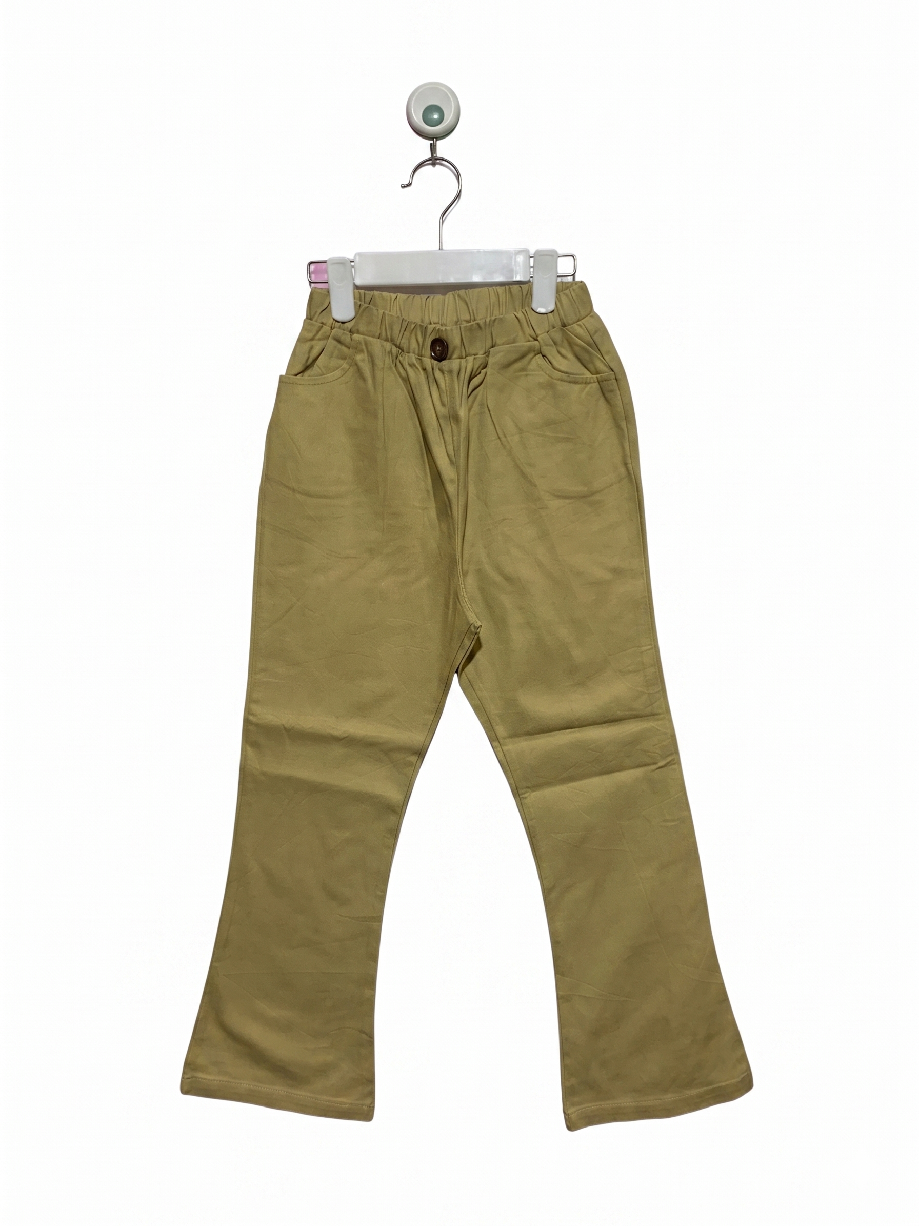 Bee des Bee Kids Khaki Wide-Leg Cotton Trousers - Size 130 AB1