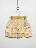 365Kids from Garanimals Girls Peach & Yellow Marble Print Tiered Ruffle Skirt - Size Estimated Age 8 Years AB1