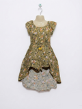Art Class Girls Olive Green Floral Print Dress - Size S (6/6X) Estimated Age 6-7 Years AB2