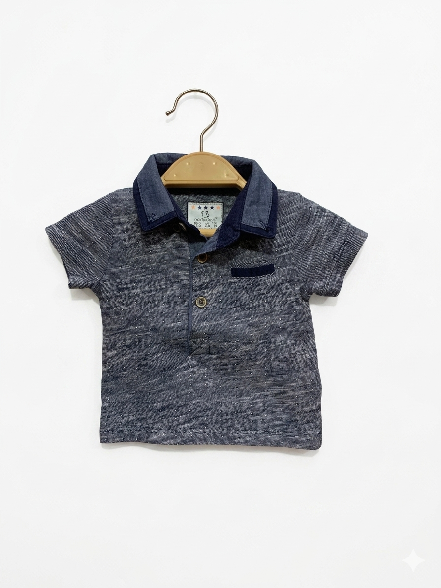 Early Days Baby Boy Textured Dotted Polo Shirt - Size 0-3 Months Ab1