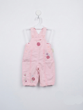 M&Co Baby Girls Pink Floral Embroidered Dungaree Overalls - Size Estimated Age 0-3 Months AB2