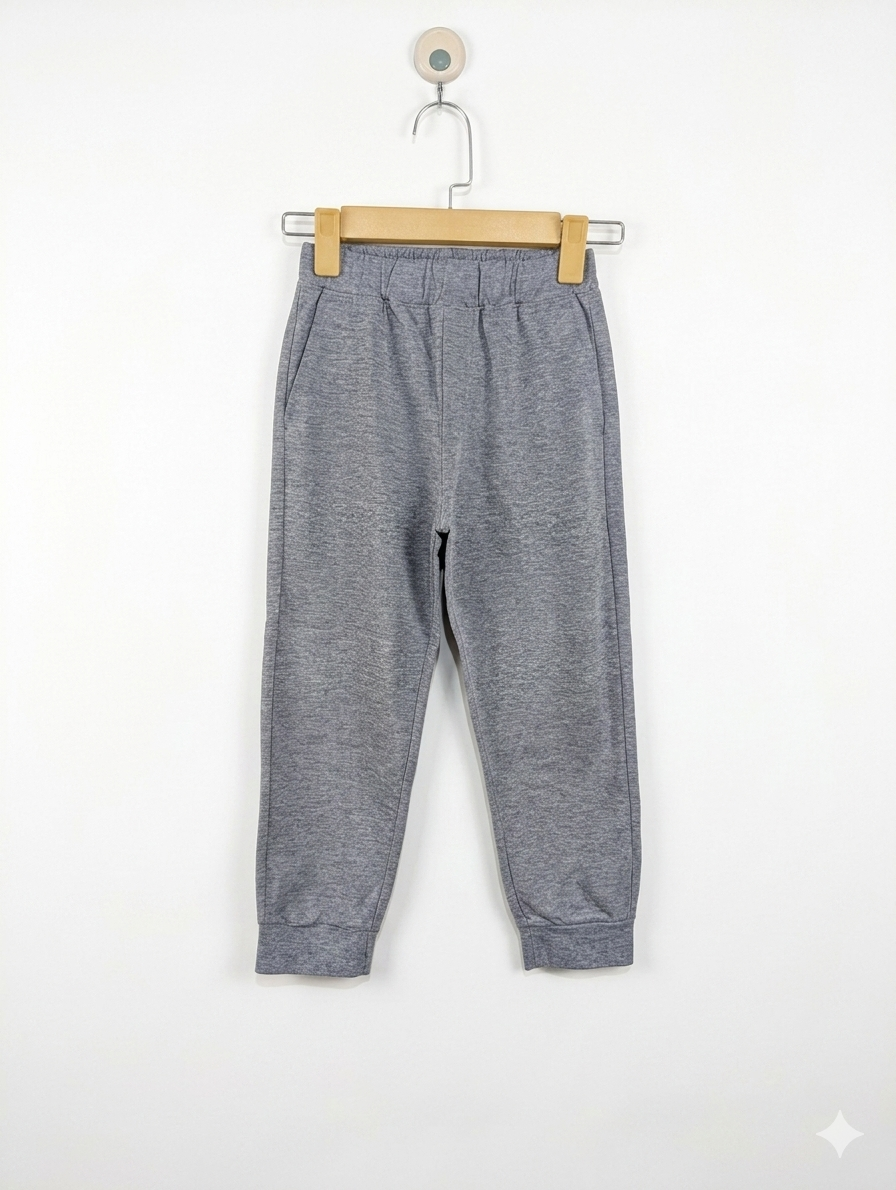 Uniqlo Unisex Boys Girls Heather Grey Ultra Stretch Jogger Pants - Size 130 Estimated Age 7-8 Years AB1