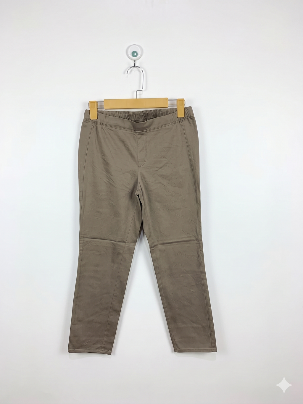 UNIQLO Women's Khaki Ultra Stretch Cropped Leggings Pants – Size S Estimated Age 11 to 12 Years / Petite Adult AB1