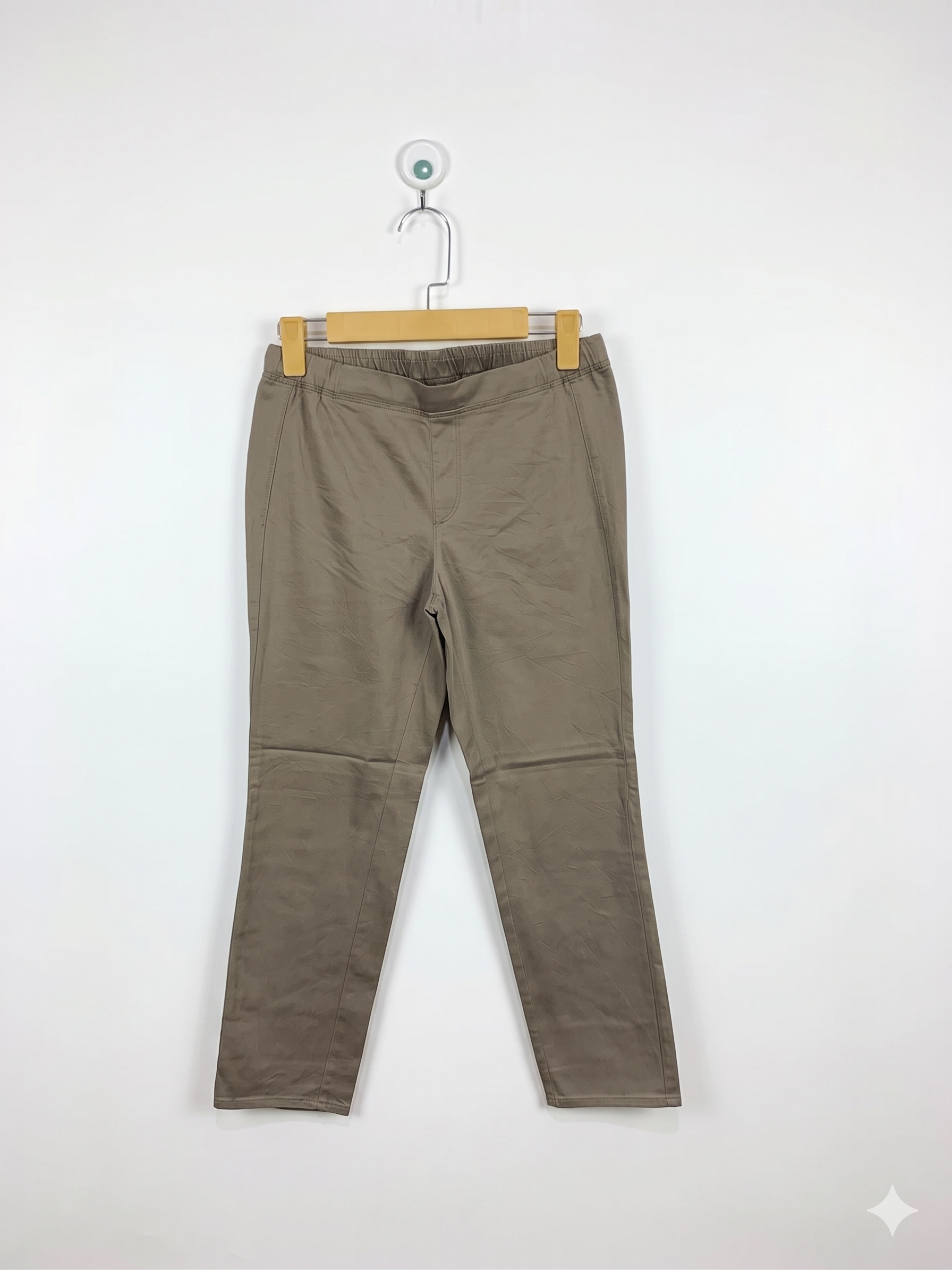 UNIQLO Women's Khaki Ultra Stretch Cropped Leggings Pants – Size S Estimated Age 11 to 12 Years / Petite Adult AB1