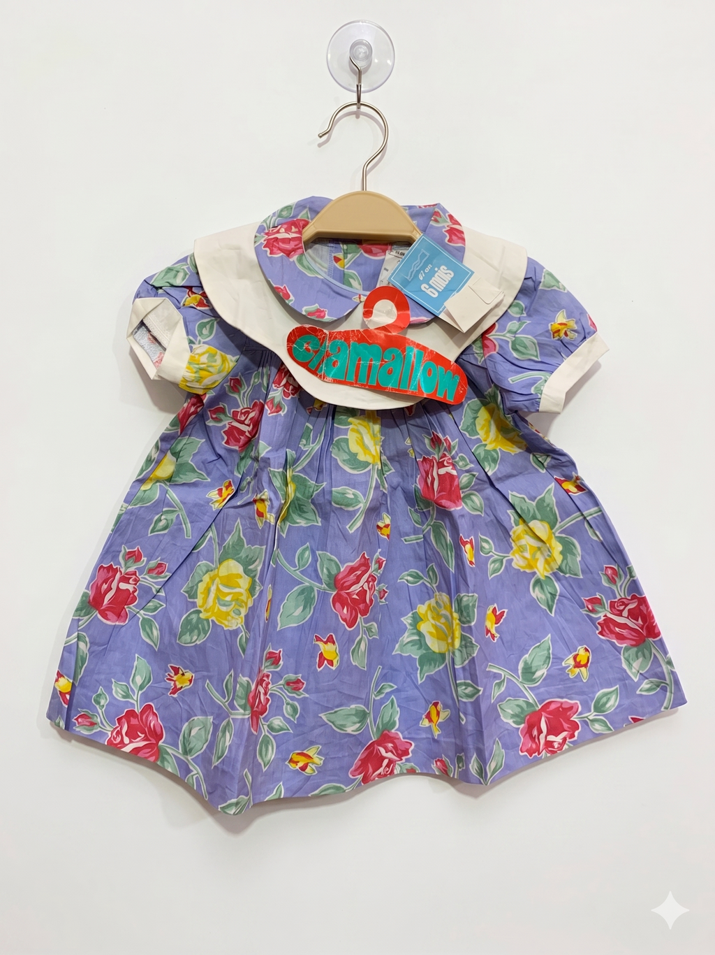 Chamallow Paris Vintage Baby Girls' Floral Tea Dress – Lavender & Rose (6 Months) - NWT AB1