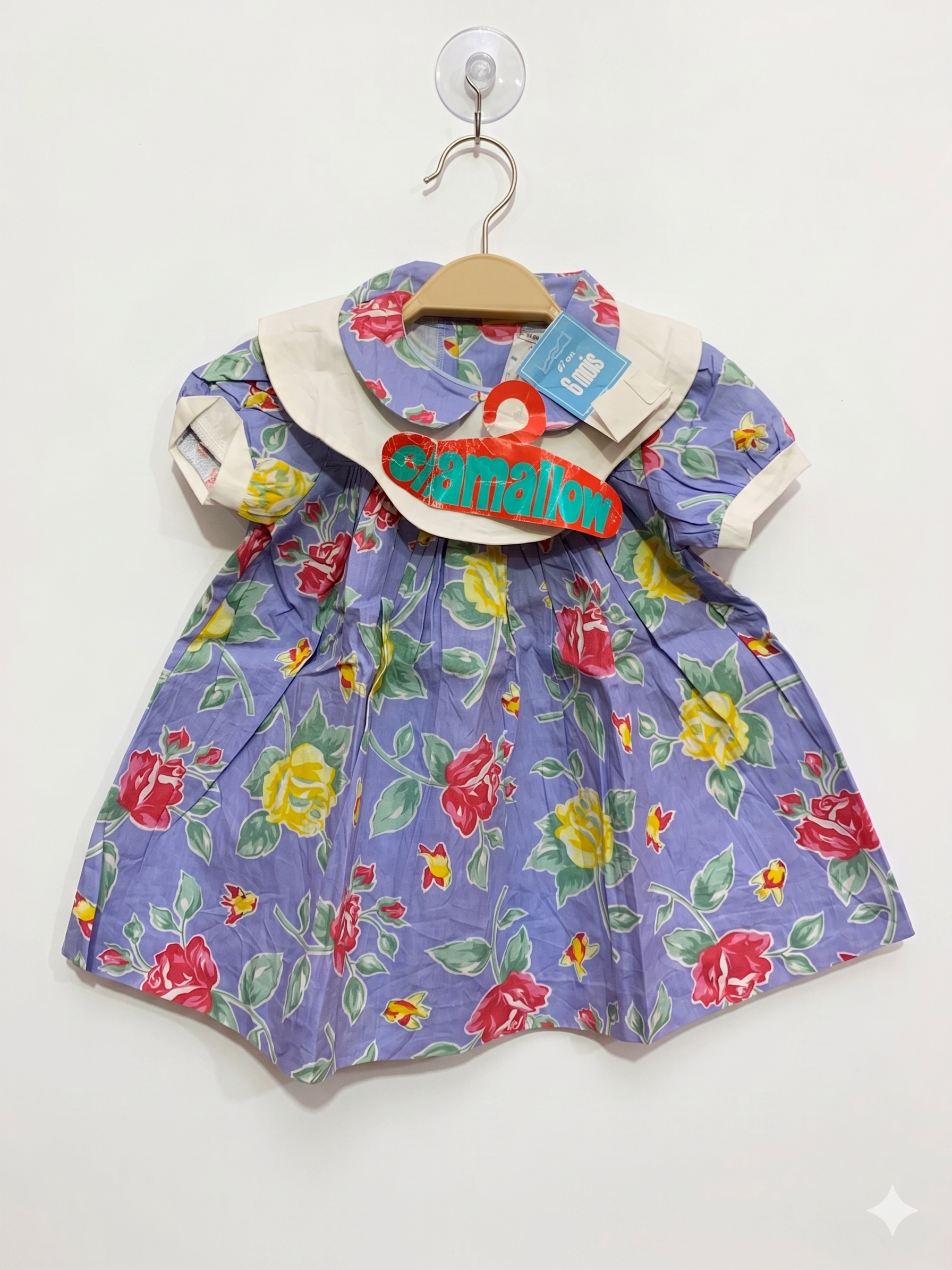 Chamallow Paris Vintage Baby Girls' Floral Tea Dress – Lavender & Rose (6 Months) - NWT AB1