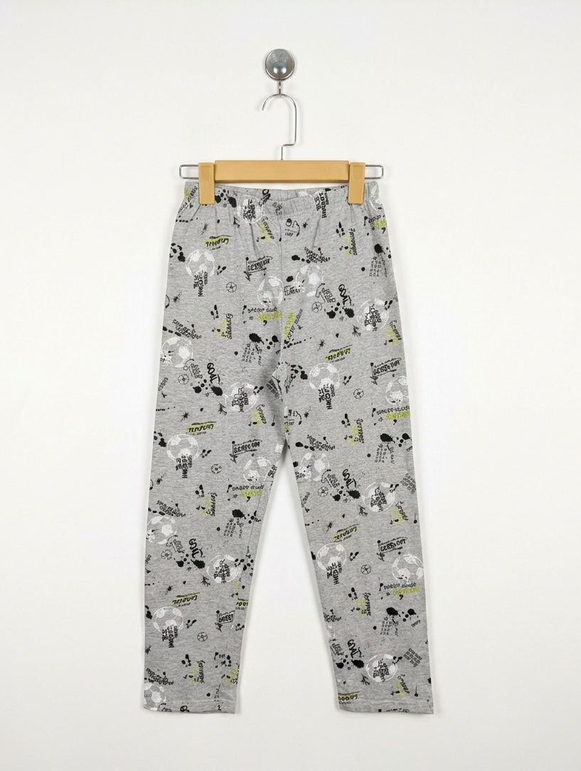 Primark Boys Heather Grey "Soccer Sports" Print Casual Trousers - Size 10-11 Years (Estimated Age 10-11 Years) AB2