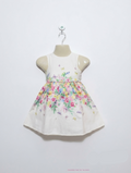 Primark Girls White Floral & Butterfly Print Sleeveless Dress - Size 24-36M (98 cm) Estimated Age 2-3 Years AB2