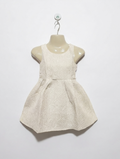 The Children's Place Girls Cream Textured Rose Pattern Occasion Dress - Size 5 Estimated Age 5 Years AB2
