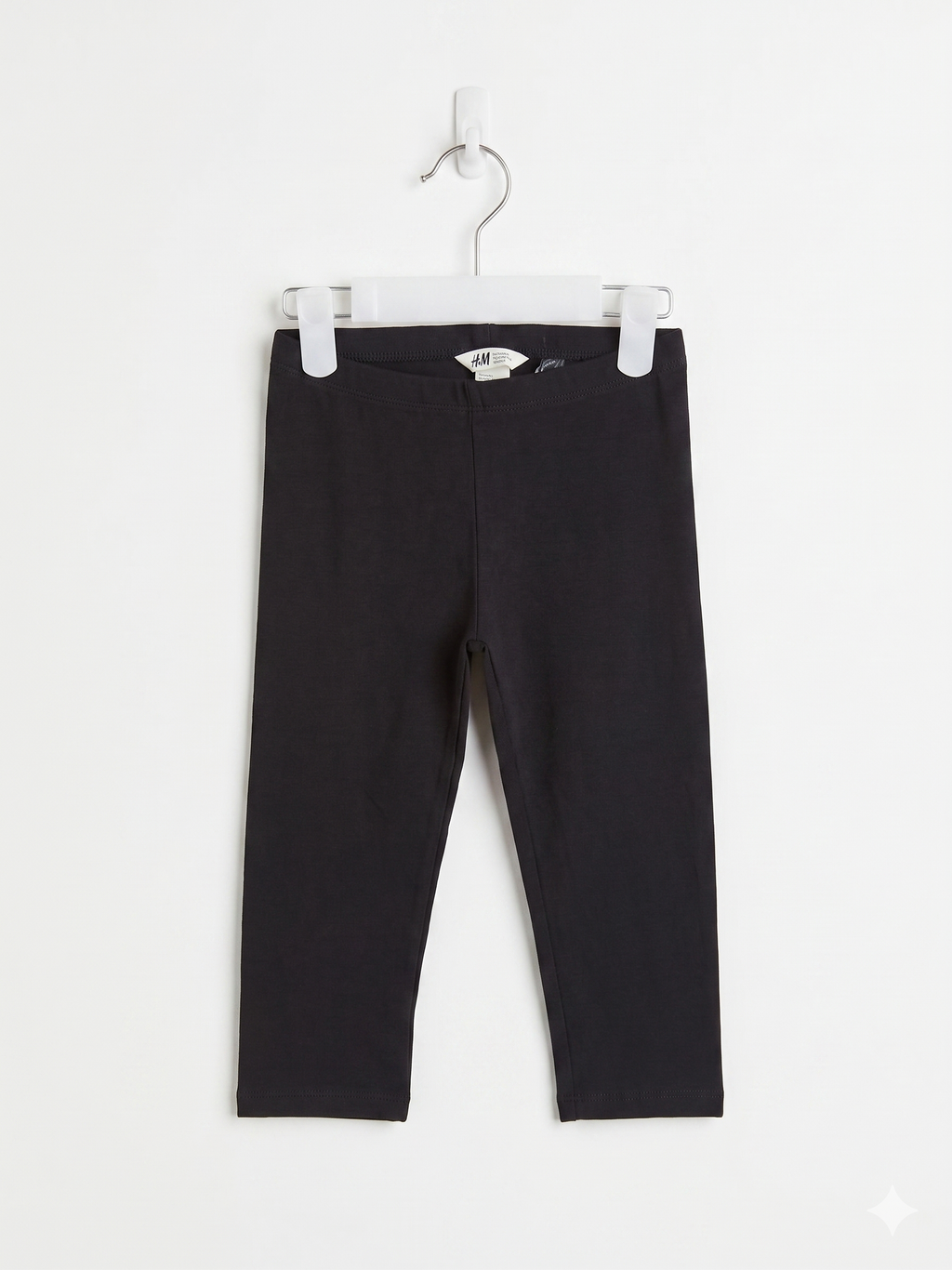 H&M Kids Basic Organic Cotton Black Leggings - Size 6-7Y AB1