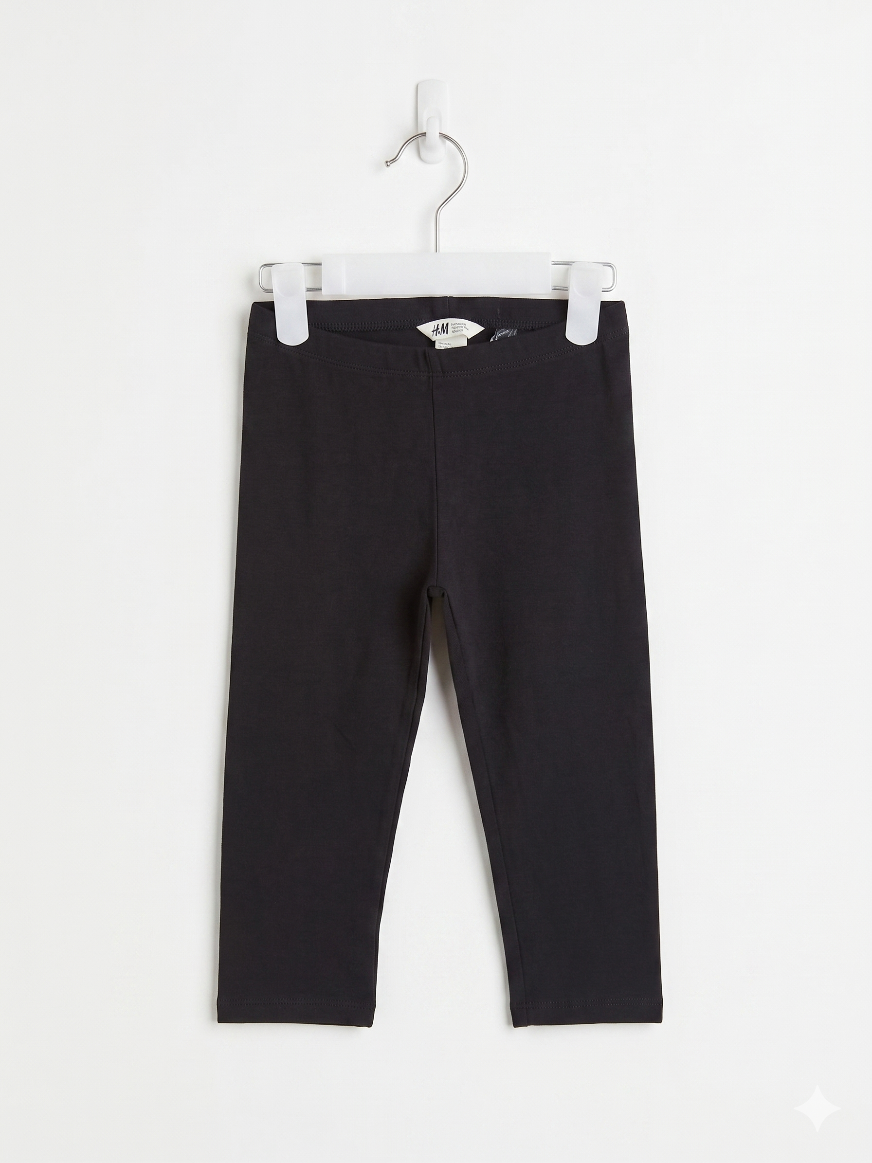 H&M Kids Basic Organic Cotton Black Leggings - Size 6-7Y AB1