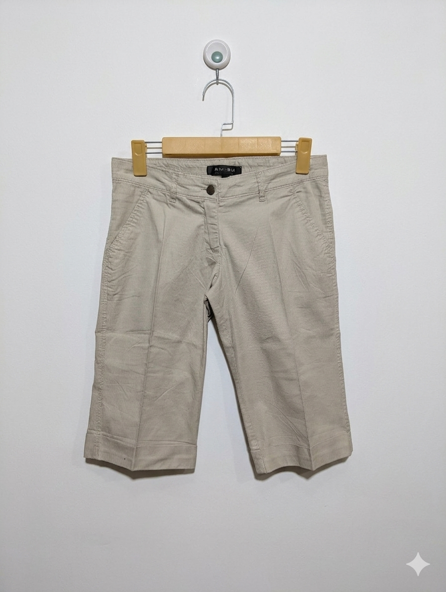 AMISU Girls Casual Beige Knee-Length Shorts - Size 34 (Estimated Age 14-16) AB1