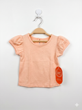 Wonder Nation Baby Girls' Puff Sleeve Solid Tee – Apricot Delight (Size 12M) - NWT AB1