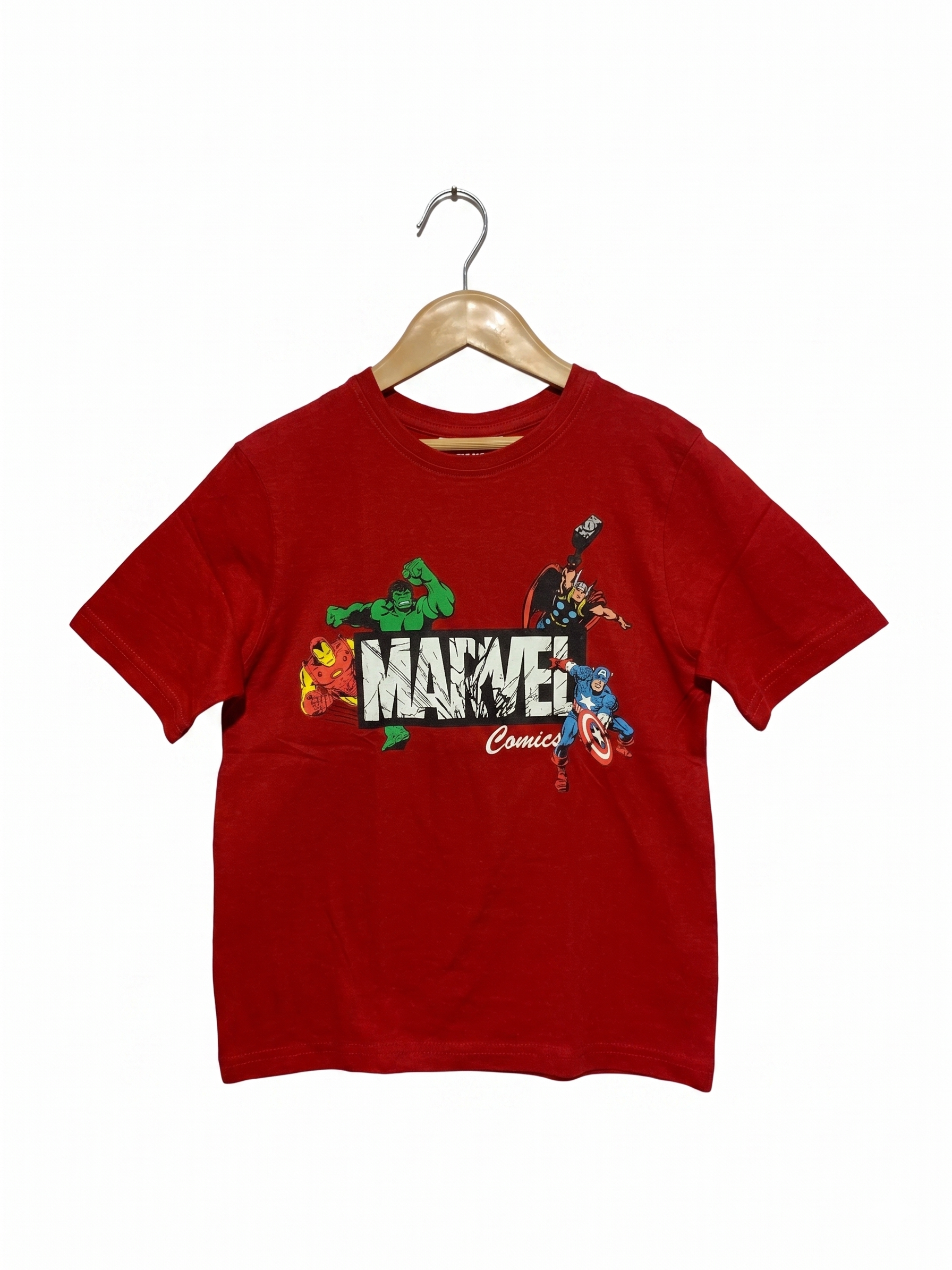 Marvel Comics Boys Red "Avengers Assemble" Graphic Tee - Size 7-8Y (128CM) AB1