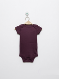 George Baby Girls Plum Solid Short Sleeve Bodysuit - Size Estimated Age 0-3 Months AB2
