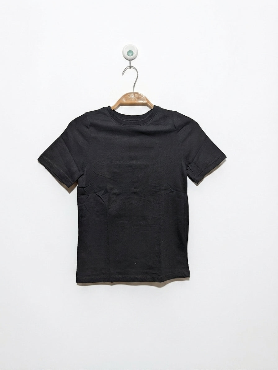 Kiabi Boys Dark Charcoal Solid Short Sleeve Tee - Size 8A (128 CM) Estimated Age 8 Years AB2
