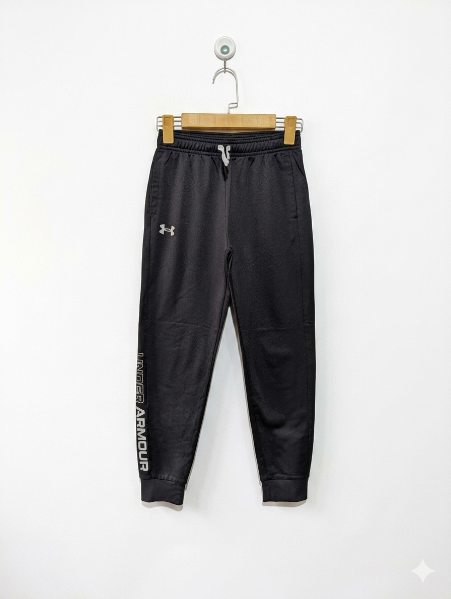 Under Armour Boys Black Fleece Graphic Active Track Pants - Size YMD Estimated Age 10-12 Years AB1