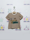 So Cute Boys Brown Striped "Let's Explore Forests" Short Sleeve Tee - Size 92cm Estimated Age 18-24 Months AB2