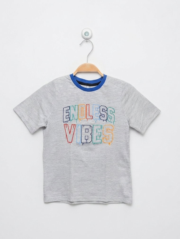 George Boys Heather Grey "Endless Vibes" Graphic T-Shirt - Size 6-7 Years, Estimated Age 6-7 Years AB2