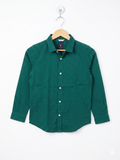 Allen Solly Boys Dark Green Geometric Print Slim-Fit Long-Sleeve Shirt - Size Estimated Age 7-8 Years AB1