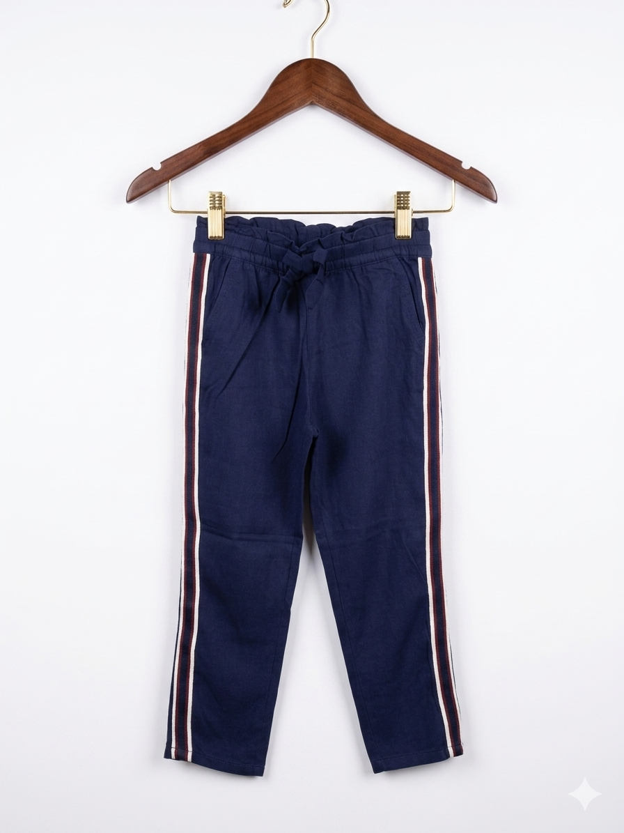 H&M Kids Navy Blue Sporty Side-Stripe Trousers - Size 3-4 Years (EUR 104) AB1