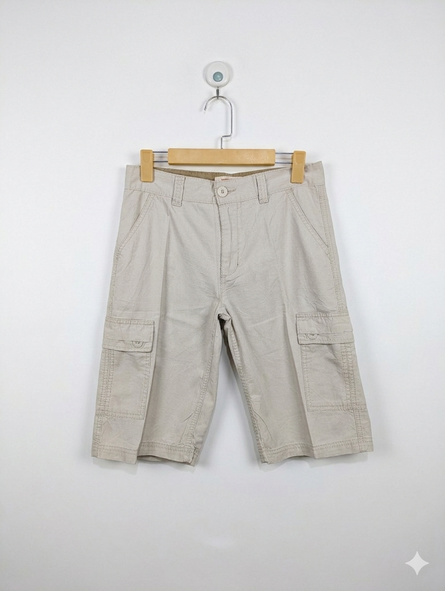 Levi's Boys Beige "16 REG" Cotton Cargo Utility Shorts - Size 16 REG Estimated Age 14-15 Years AB1
