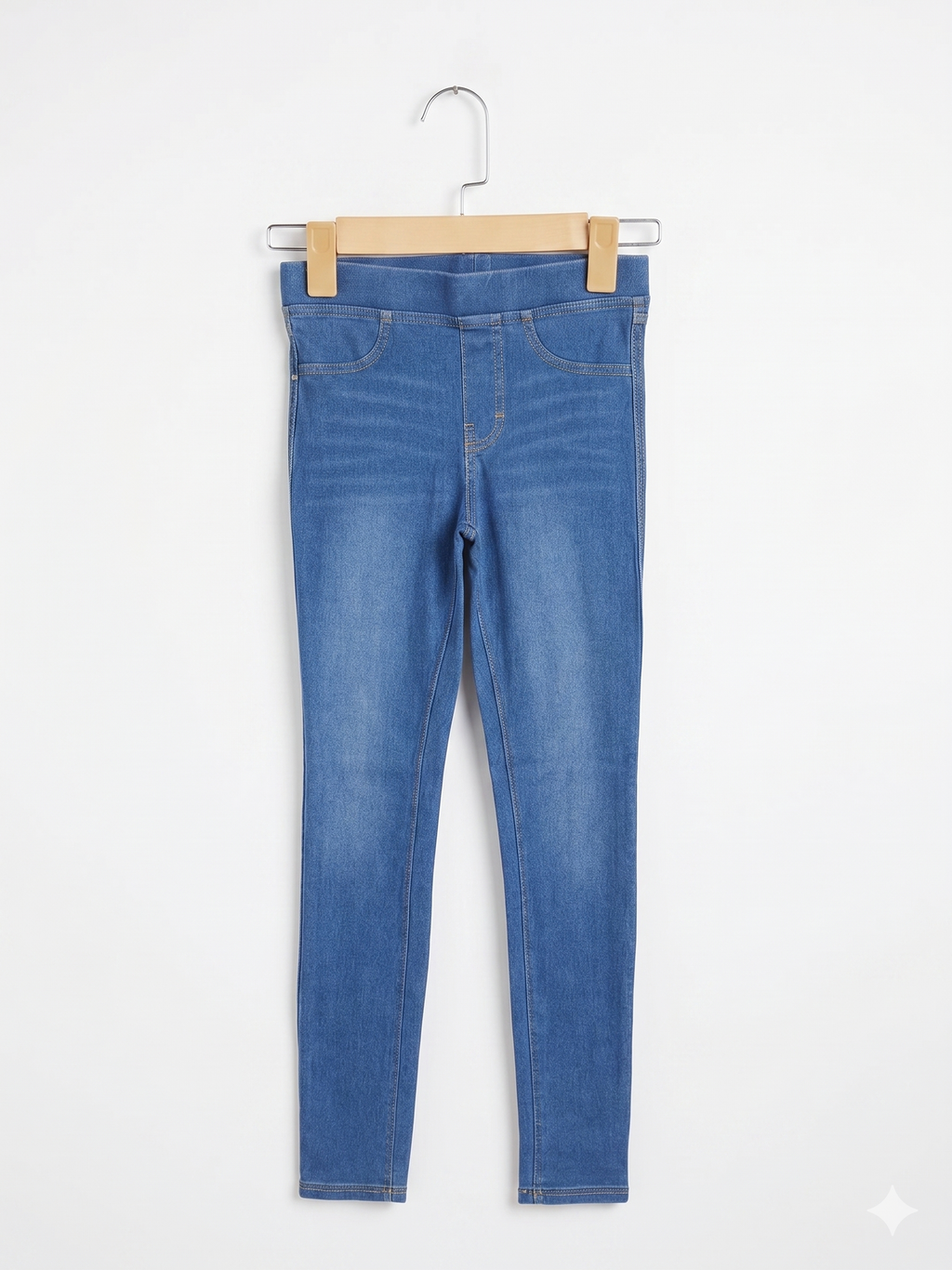 H&M Girls Medium Wash High-Stretch Denim Jeggings - Size Estimated Age 10 Years AB1