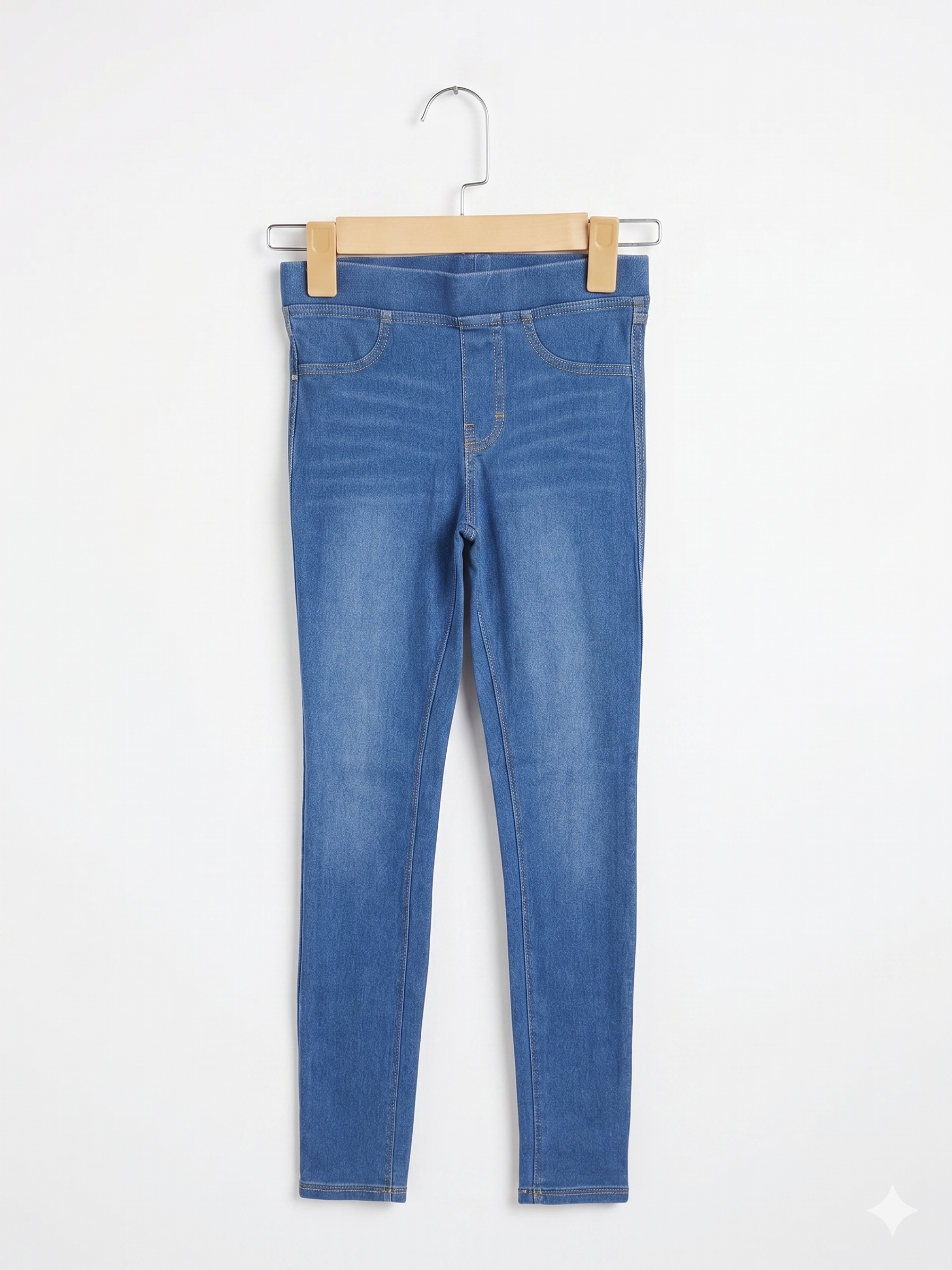 H&M Girls Medium Wash High-Stretch Denim Jeggings - Size Estimated Age 10 Years AB1