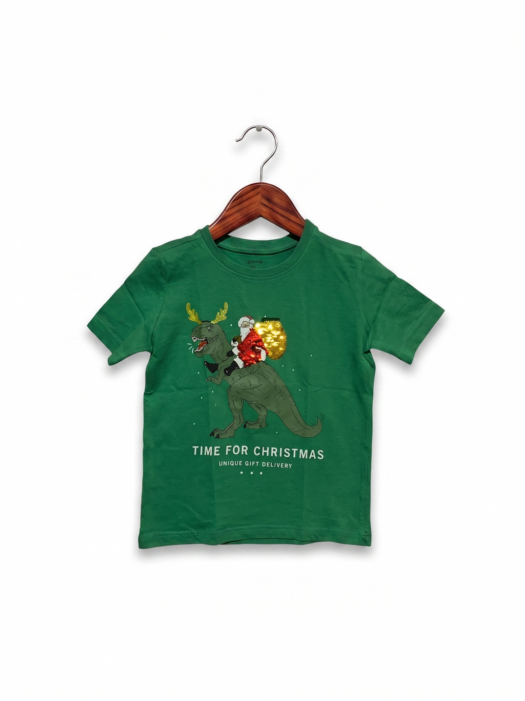 Sinsay Boys Christmas T-Rex Sequin Graphic Tee - Size 2-3 Years AB1