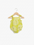 Just One You Made by Carter's Baby Girls Lime Green Circle Pattern Ruffle Romper - Size Estimated Age 3 Months AB2