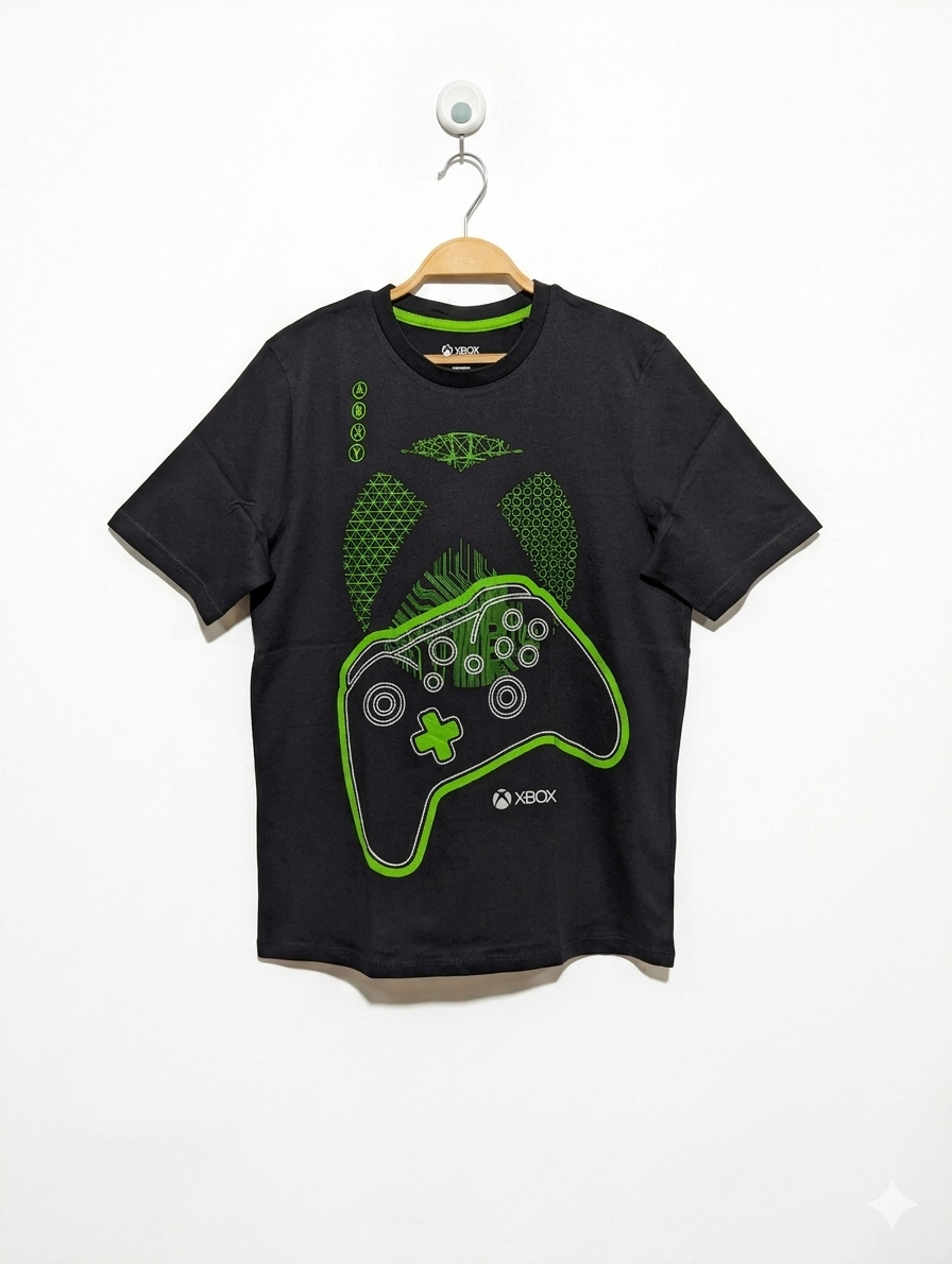 Xbox Boys Black "Game On" Graphic Tee - Size 14-15 (Estimated Age 14-15) AB1
