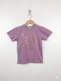 Mini Mango Girls Lavender "Celestial Sun & Moon" Graphic Tee - Size Estimated Age 7 Years AB1