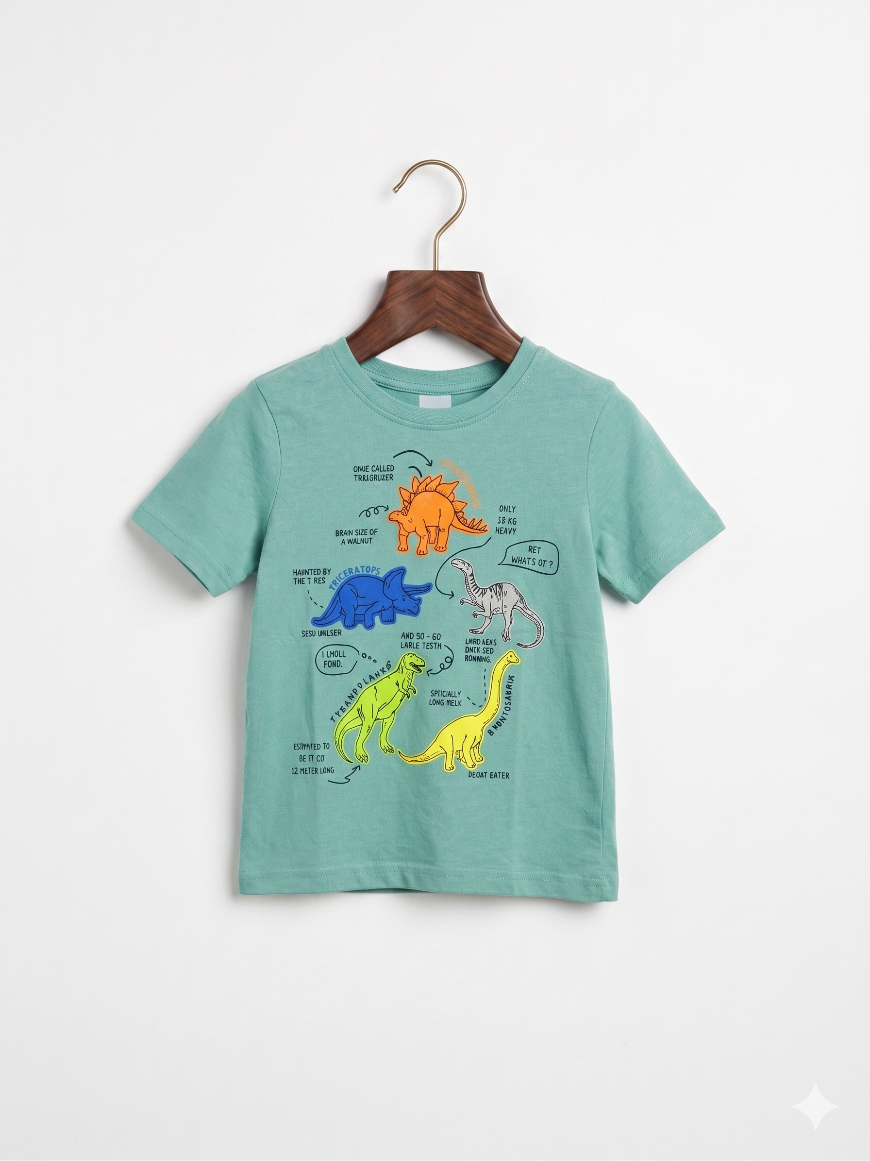 Kiki & Koko Kids' Dinosaur Educational Graphic Tee - Estimated Age: 3–4 Years (Size 104). AB1