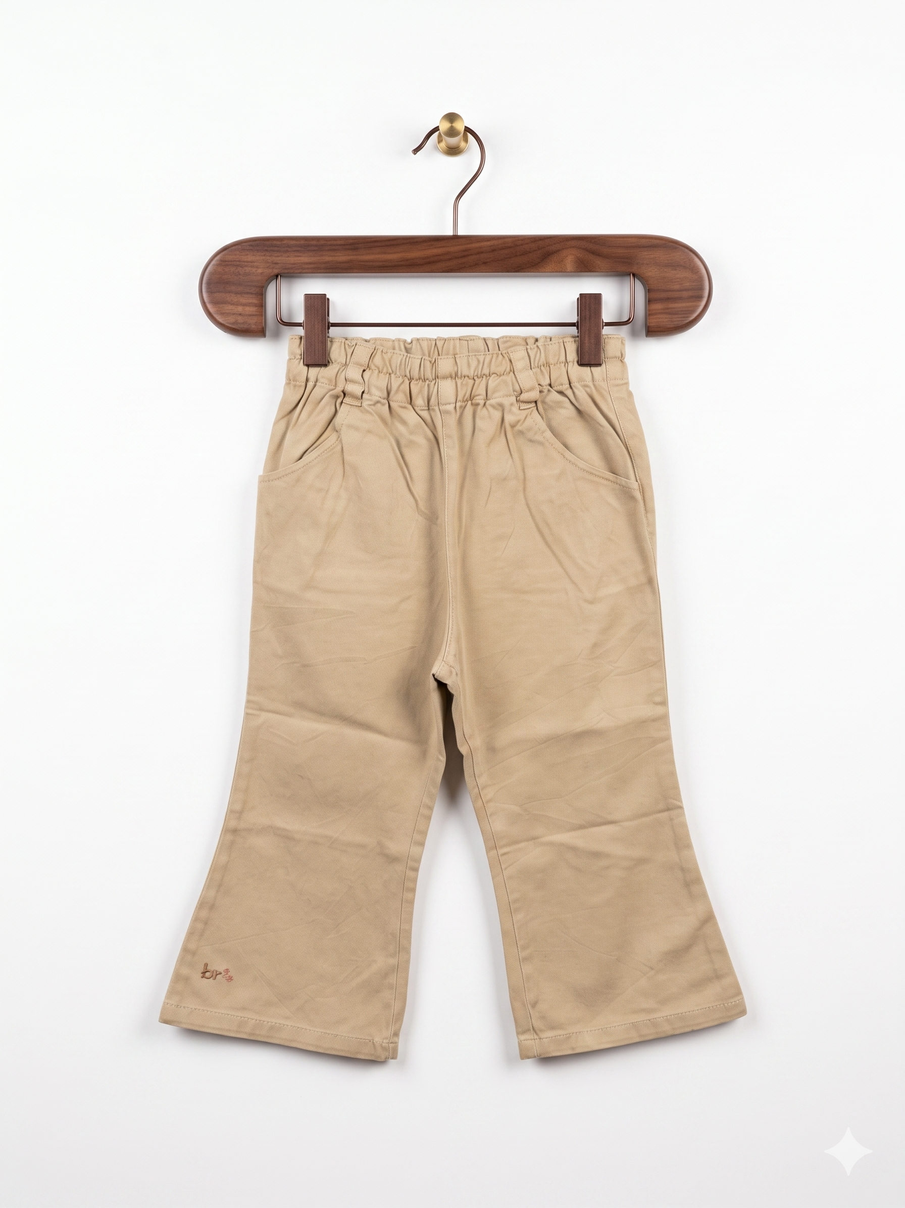 ANSH Kids Beige Cotton Twill Flare Pants - Size 3-4 Years AB1