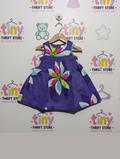 Carter's Girls Purple "Bold Floral Print" Smocked Dress - Size Estimated Age 12 Months AB2