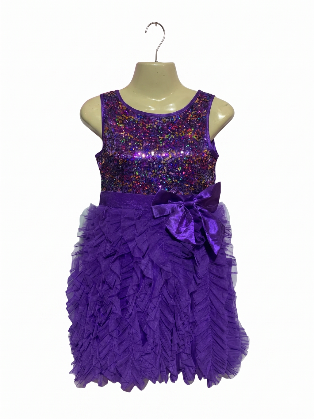 Kristi Purple Sequin Ruffle Party Dress - Size 10 AB1