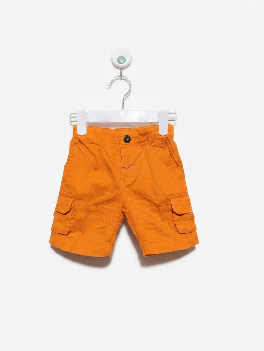 Noukie's Boys Vibrant Orange Cargo Utility Shorts - Size Estimated Age 12M AB2
