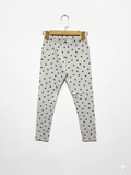 branded Girls Off-White Black Polka Dot Knit Leggings - Size 12 Years (Estimated Age 11-12) AB1