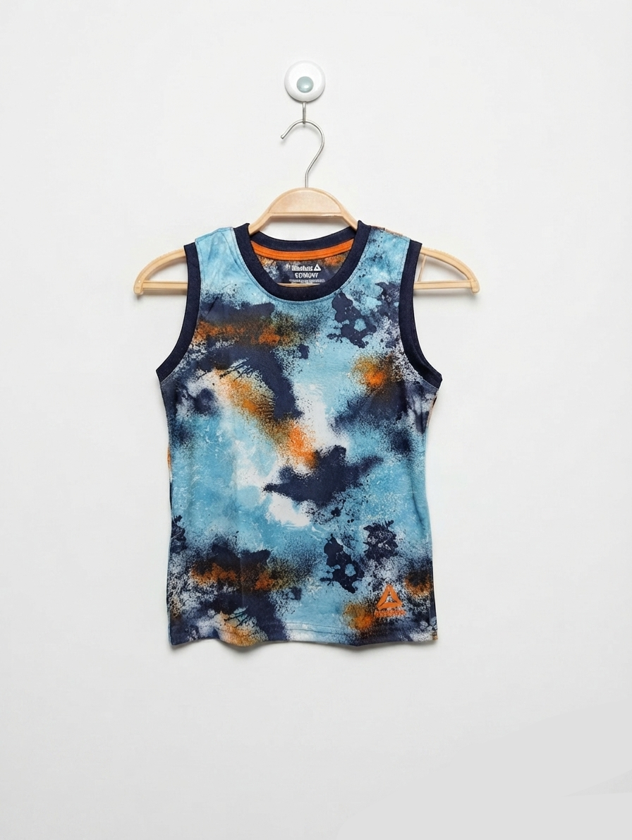 Reebok Boys Blue "Abstract Camo" Sleeveless Tank Top - Size 5T (Estimated Age 5 Years) AB2