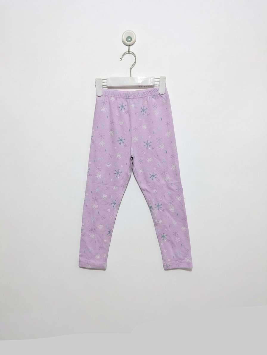 Disney Frozen Girls Purple "Snowflake Print" Leggings - Size 6YRS Estimated Age 6 Years AB2