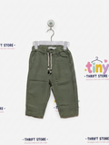 Name It Boys Olive Green Drawstring Casual Pants - Size Estimated Age 1.5-2 Years AB2