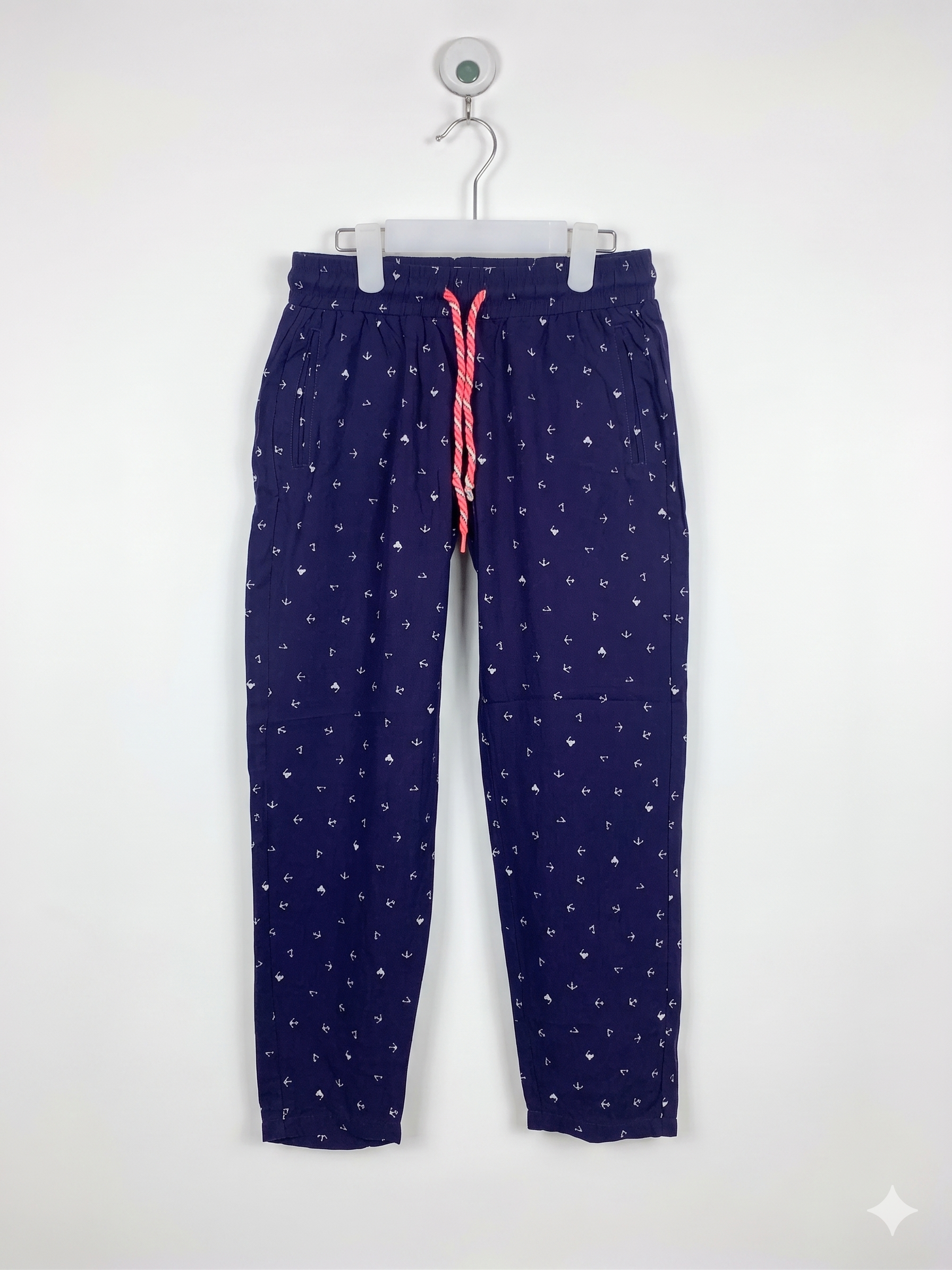 Petrol Industries Girls Navy Blue Nautical Print Jogger Pants - Size 128 (7-8 Years) AB1