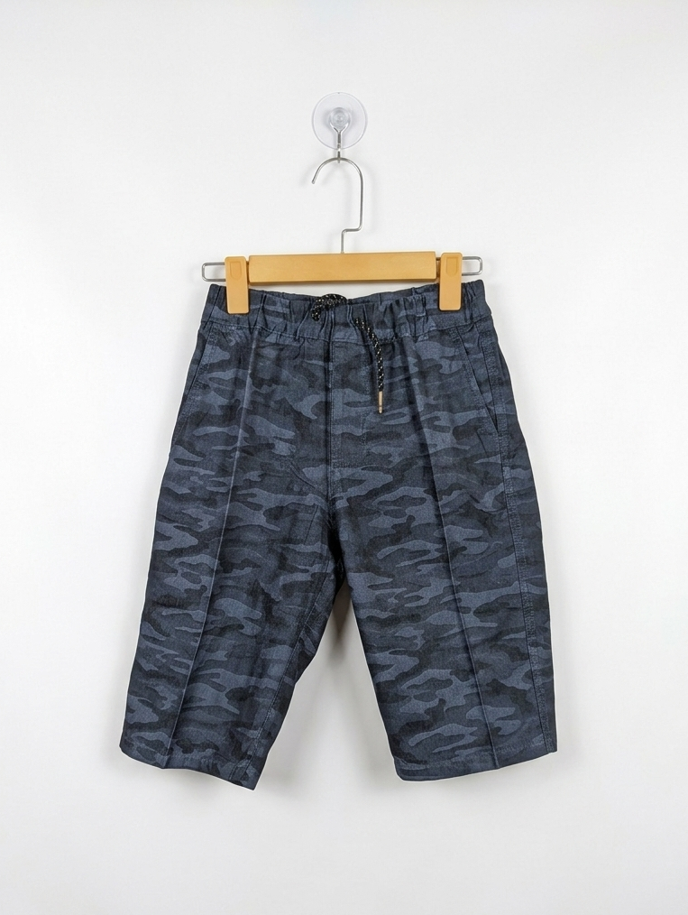 Boys Blue Camouflage Print Casual Shorts - Size 150 cm Estimated Age 12 Years AB2