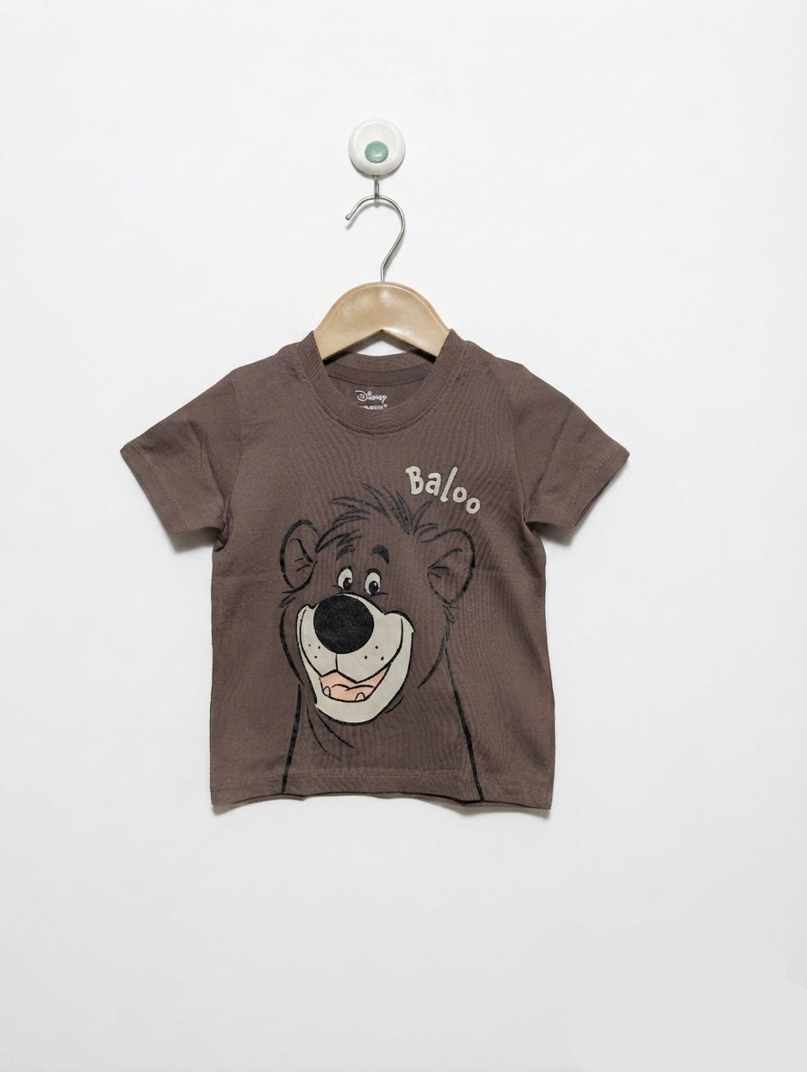 Disney at Primark Boys Brown "Baloo" The Jungle Book Short-Sleeve T-Shirt - Size Estimated Age 12-18M AB2