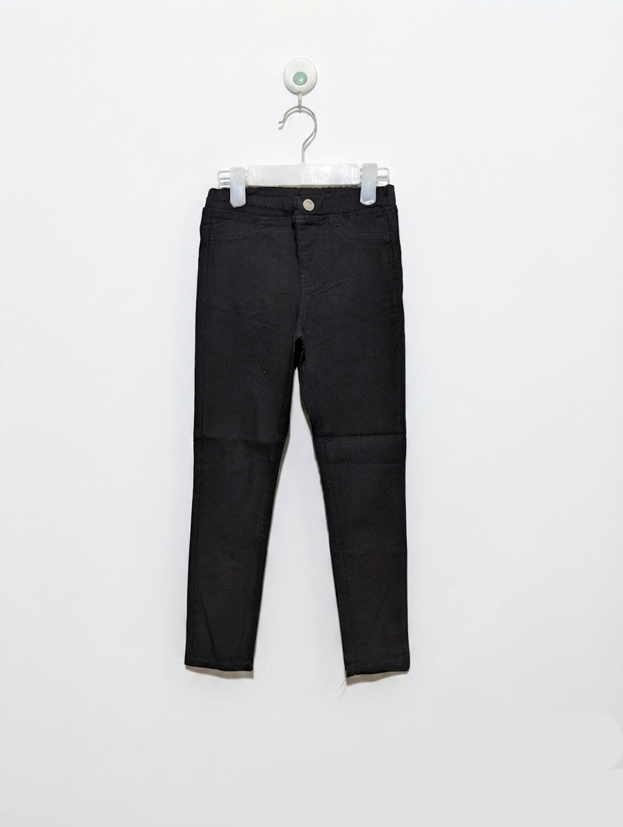 GU Girls Basic Black Skinny Fit Stretch Pants - Size 110 (Estimated Age 4-5 Years) AB2