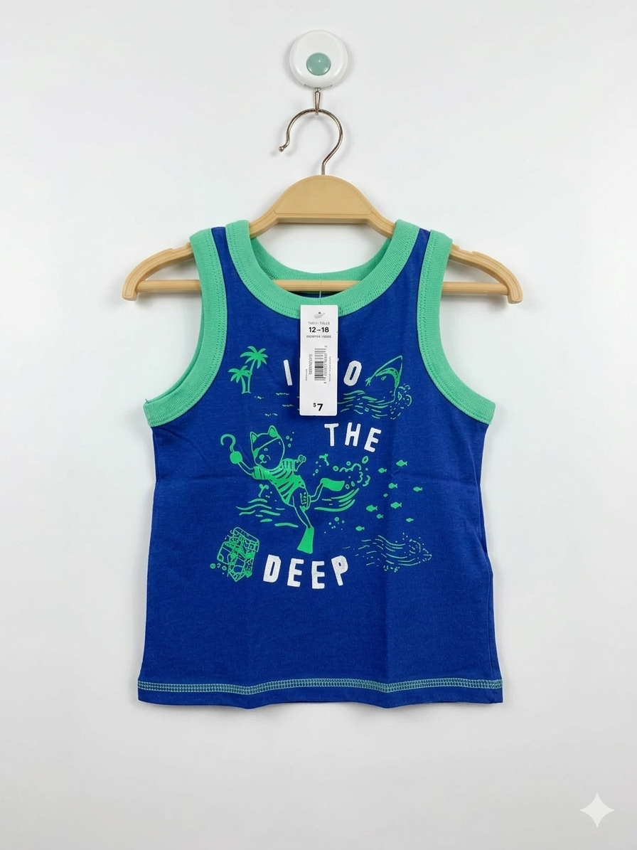 Joe Fresh Baby "Into The Deep" Scuba Graphic Tank Top - 12-18 Months AB1